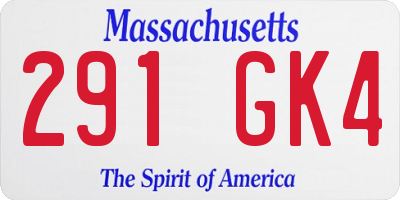 MA license plate 291GK4