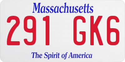 MA license plate 291GK6