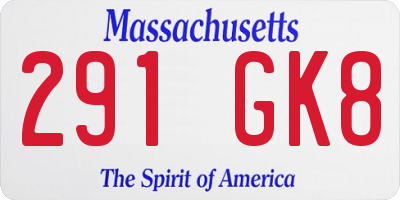 MA license plate 291GK8