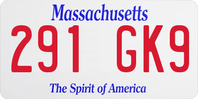 MA license plate 291GK9