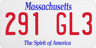 MA license plate 291GL3