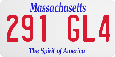 MA license plate 291GL4