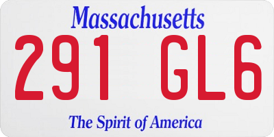 MA license plate 291GL6