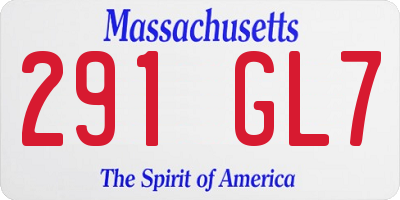 MA license plate 291GL7