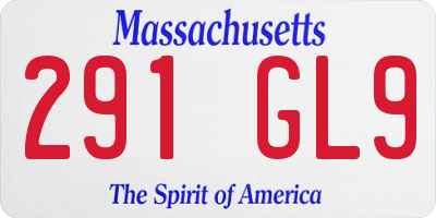MA license plate 291GL9