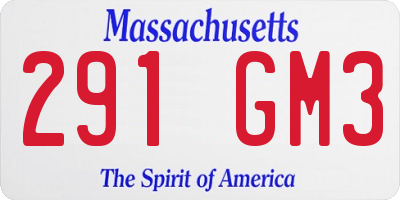 MA license plate 291GM3