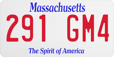 MA license plate 291GM4