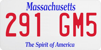 MA license plate 291GM5
