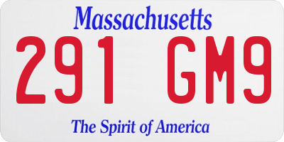 MA license plate 291GM9