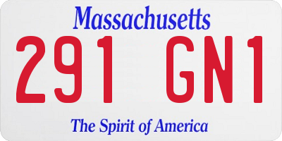 MA license plate 291GN1