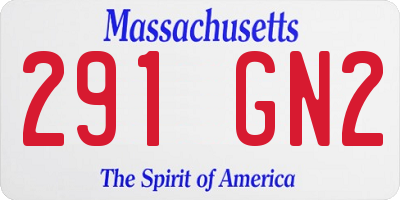 MA license plate 291GN2