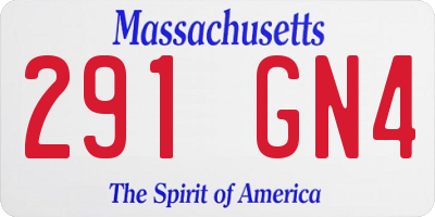 MA license plate 291GN4
