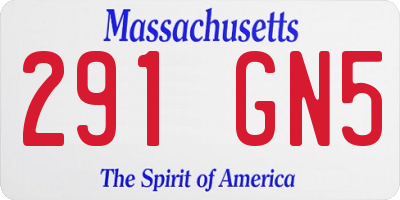 MA license plate 291GN5