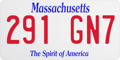 MA license plate 291GN7