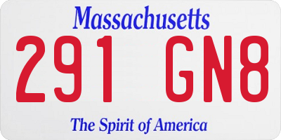 MA license plate 291GN8