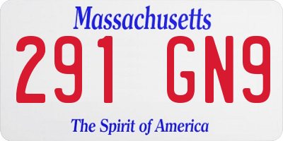 MA license plate 291GN9