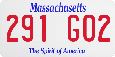 MA license plate 291GO2