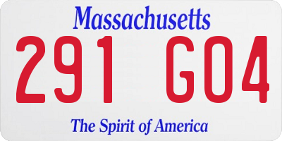 MA license plate 291GO4