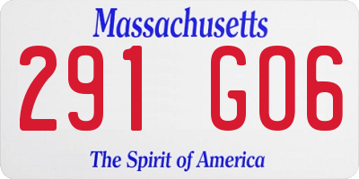 MA license plate 291GO6