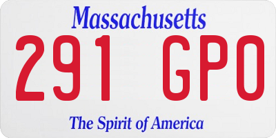 MA license plate 291GP0