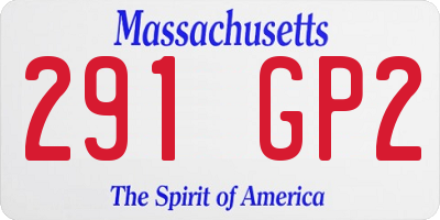 MA license plate 291GP2