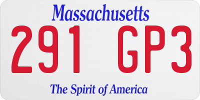 MA license plate 291GP3