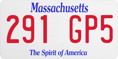 MA license plate 291GP5