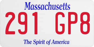 MA license plate 291GP8