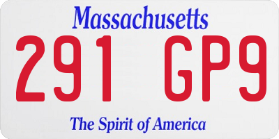 MA license plate 291GP9