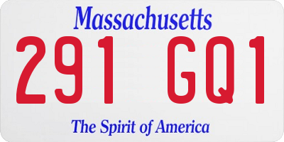 MA license plate 291GQ1