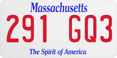 MA license plate 291GQ3