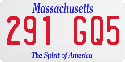 MA license plate 291GQ5