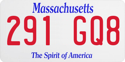 MA license plate 291GQ8