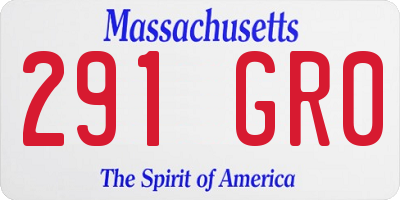 MA license plate 291GR0