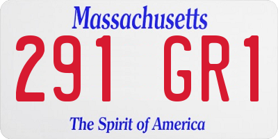 MA license plate 291GR1