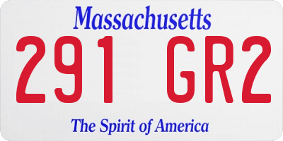 MA license plate 291GR2