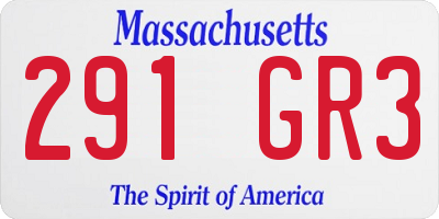 MA license plate 291GR3