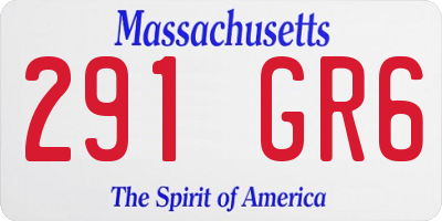 MA license plate 291GR6