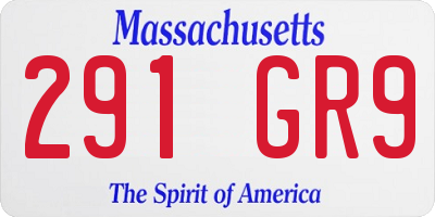 MA license plate 291GR9