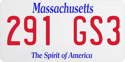 MA license plate 291GS3