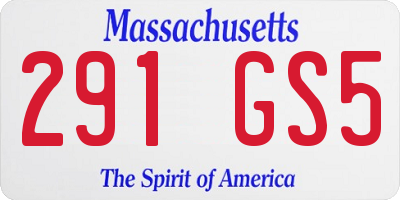 MA license plate 291GS5