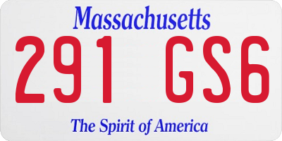 MA license plate 291GS6