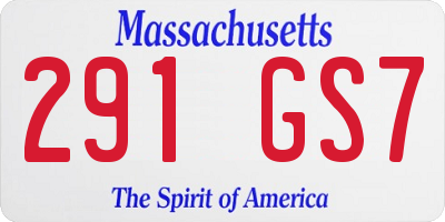 MA license plate 291GS7