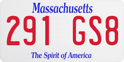 MA license plate 291GS8