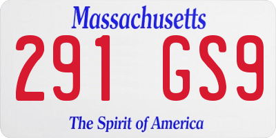MA license plate 291GS9