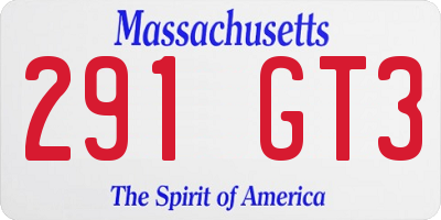 MA license plate 291GT3