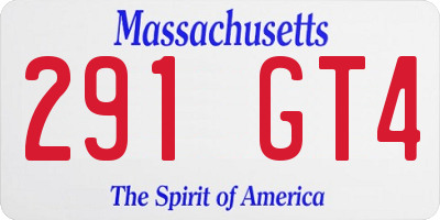 MA license plate 291GT4
