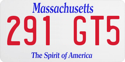 MA license plate 291GT5
