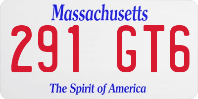 MA license plate 291GT6
