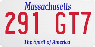 MA license plate 291GT7